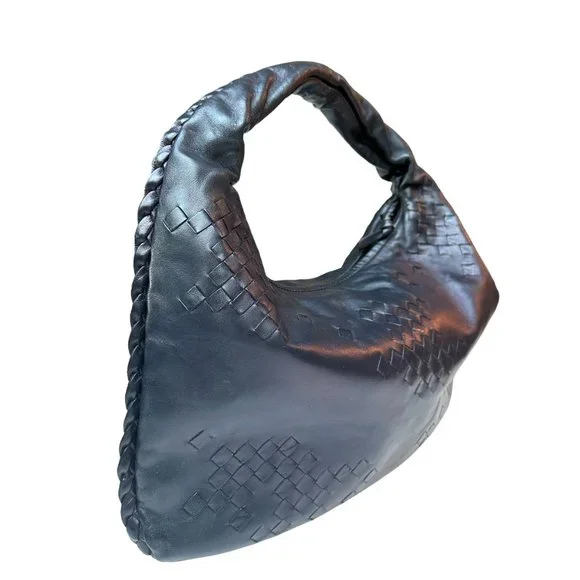 Bottega Veneta Navy Leather Hobo Bag - Picture 3 of 11